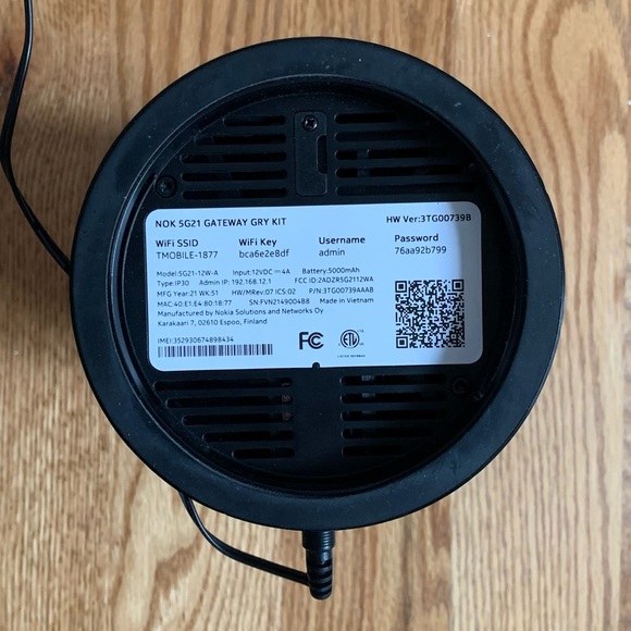 T-Mobile Nok 5G21 Home Internet Gateway Wi-Fi High-Speed 4G/5G With Power Cord - Picture 3 of 8